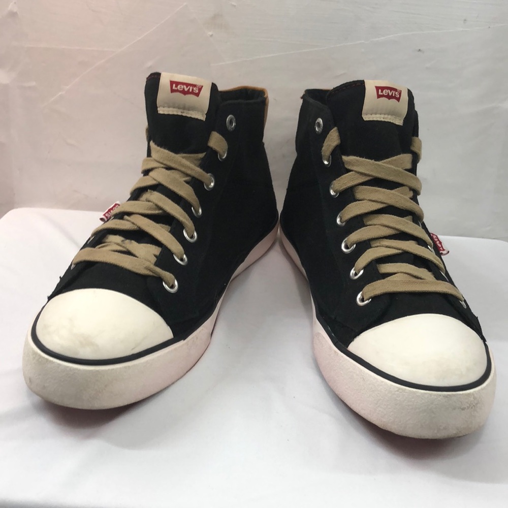 Levi’s Black Canvas High-Top Sneakers Size 13 - Picture 1 of 8